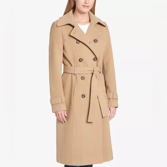 Calvin Klein Wool Blend Trench Coat - Picture 8 of 9